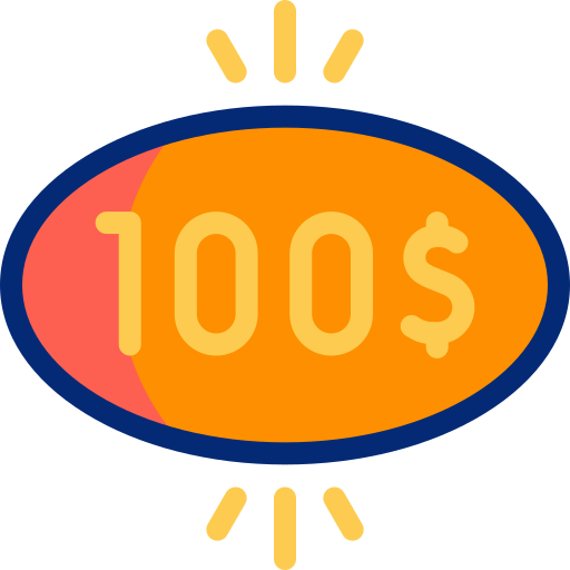 100 dolarów Basic Accent Lineal Color ikona