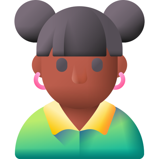 mulher jovem 3D Color Ícone