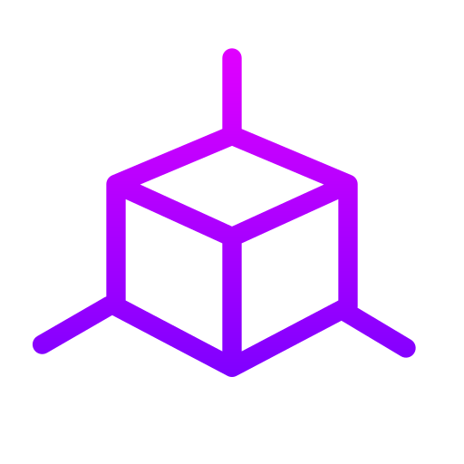3d cube Generic gradient outline icon