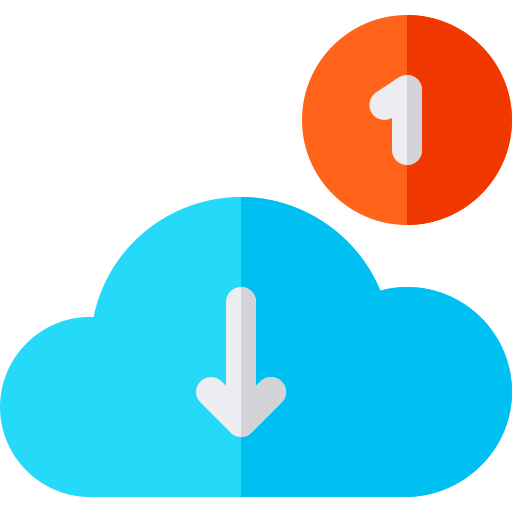 archiviazione cloud Basic Rounded Flat icona