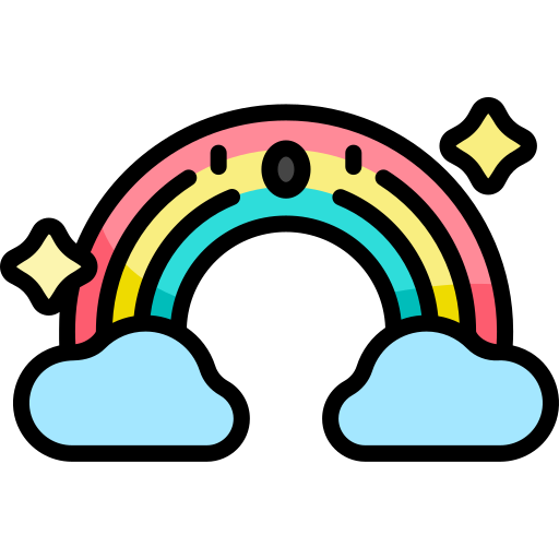 arcobaleno Kawaii Lineal color icona