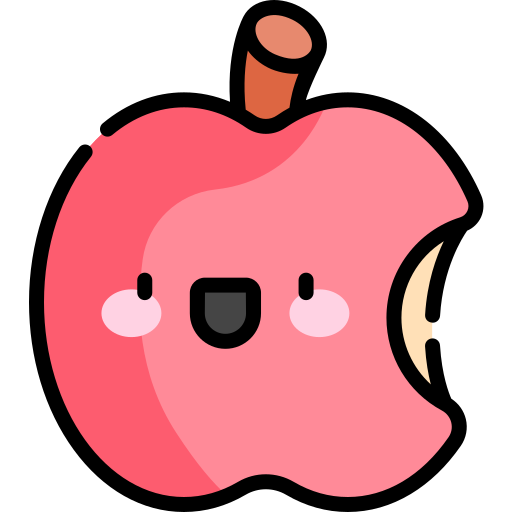 яблоко Kawaii Lineal color иконка