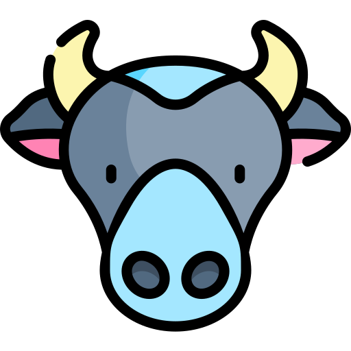 Vaca Kawaii Lineal color icono