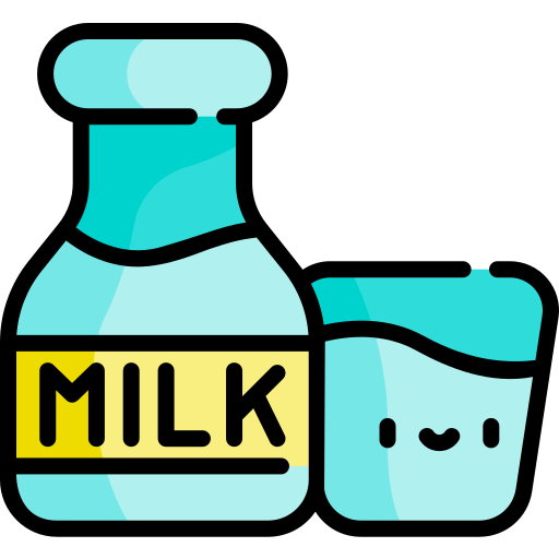 牛乳 Kawaii Lineal color icon