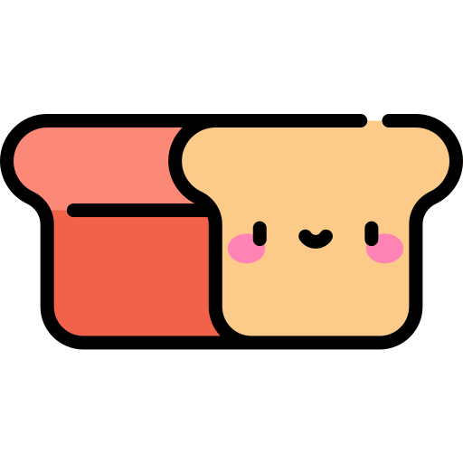 Sliced bread Kawaii Lineal color icon