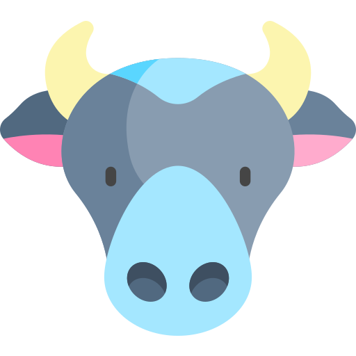 krowa Kawaii Flat ikona