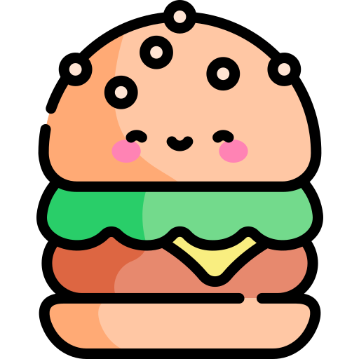 hambúrguer Kawaii Lineal color Ícone