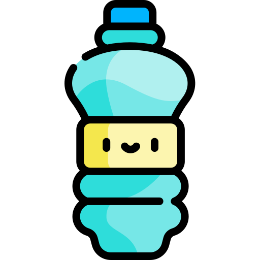 bottiglia d'acqua Kawaii Lineal color icona