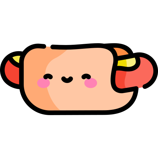 hot dog Kawaii Lineal color icono