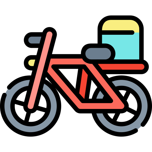 bicicleta de reparto Kawaii Lineal color icono