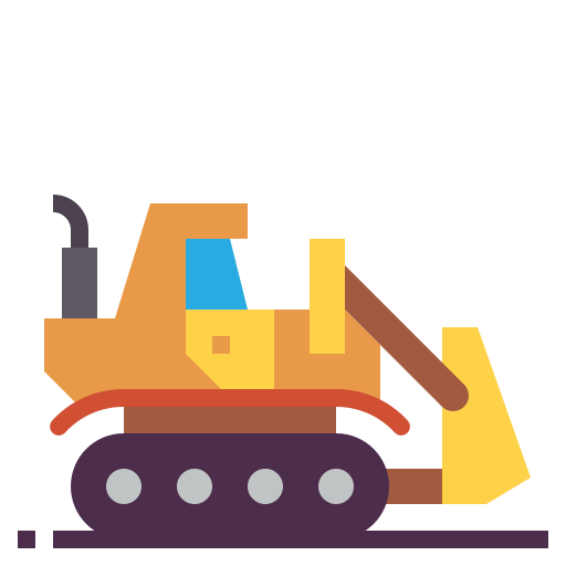 Bulldozer Nhor Phai Flat icon