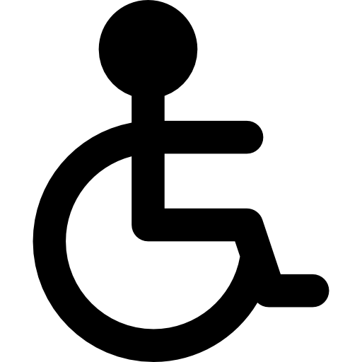 wózek inwalidzki Basic Rounded Filled ikona
