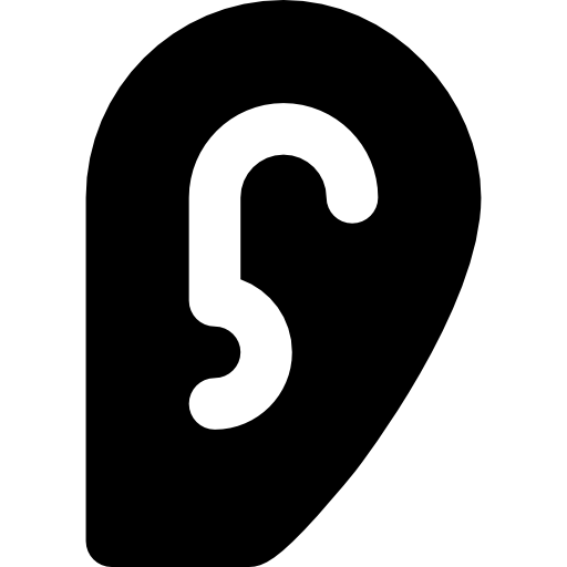 Ear Basic Rounded Filled icon