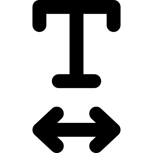 Text width Basic Rounded Lineal icon