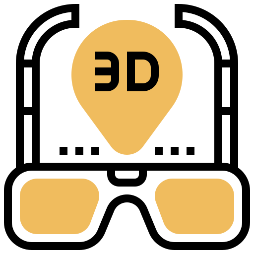 3d 안경 Meticulous Yellow shadow icon
