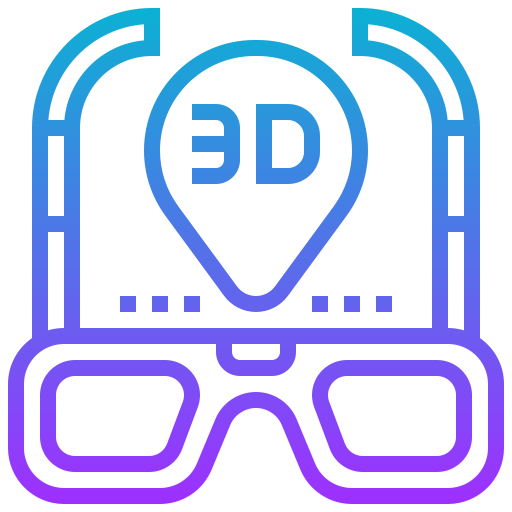 3d glasses Meticulous Gradient icon