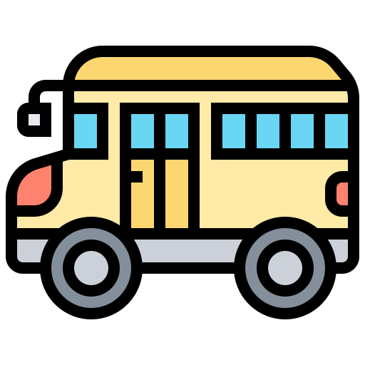 학교 버스 Meticulous Lineal Color icon