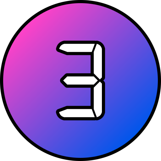 numer 3 Generic gradient lineal-color ikona