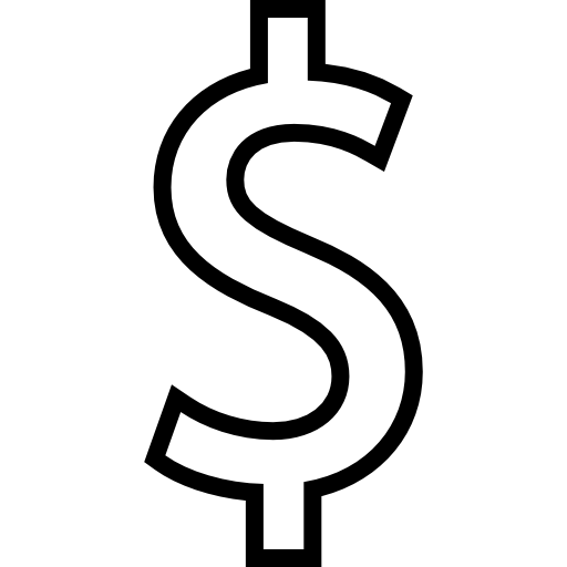 Символ доллара Alfredo Hernandez Thin line иконка