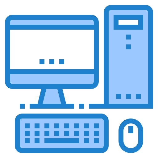 desktop-computer srip Blue icon