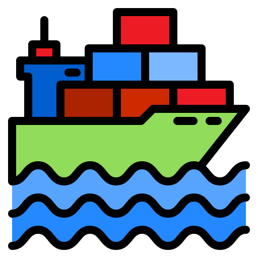 Cargo ship srip Lineal Color icon