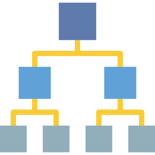 struktura hierarchiczna Iconixar Flat ikona