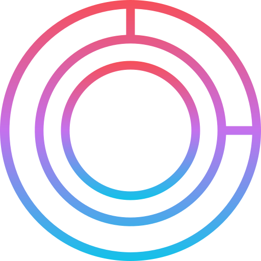 cirkeldiagram Iconixar Gradient icoon