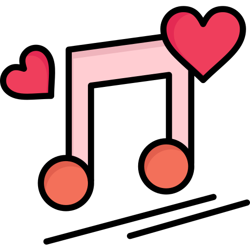 romantyczna muzyka Flatart Icons Lineal Color ikona