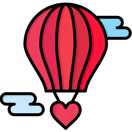 balon na gorące powietrze Flatart Icons Lineal Color ikona