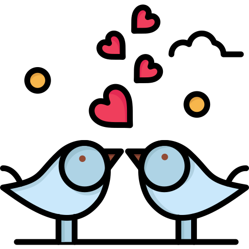 Love birds Flatart Icons Lineal Color icon
