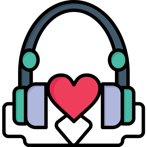 Headphones Flatart Icons Lineal Color icon