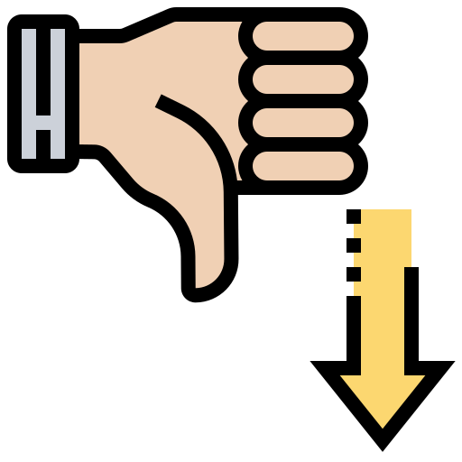 Pulgar hacia abajo Meticulous Lineal Color icono