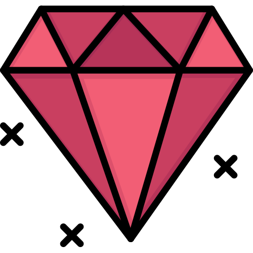 Diamante Flatart Icons Lineal Color icono