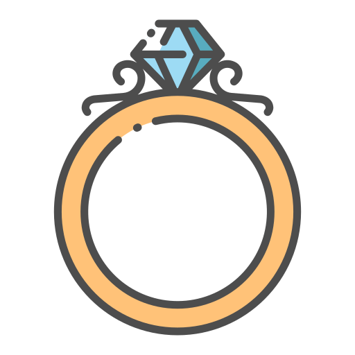 diamanten ring MaxIcons Lineal color icoon