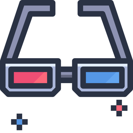 Gafas 3d Justicon Lineal Color icono