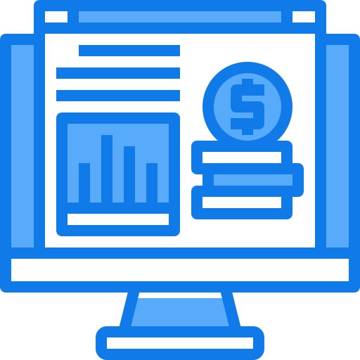 Online money Justicon Blue icon