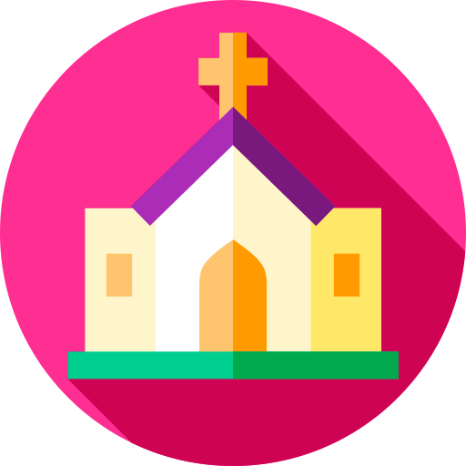 Iglesia Flat Circular Flat icono