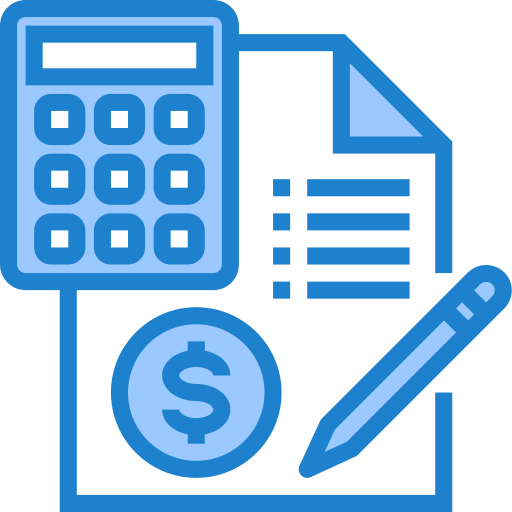 Accounting srip Blue icon