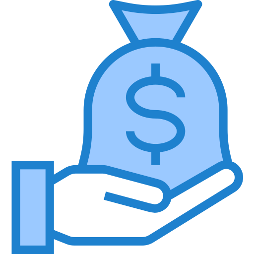 torba z pieniędzmi srip Blue ikona