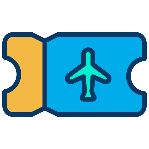 biglietto aereo Kiranshastry Lineal Color icona