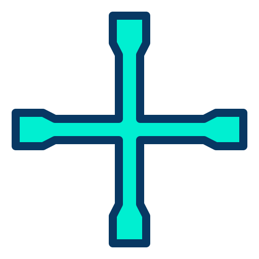 kruis Kiranshastry Lineal Color icoon