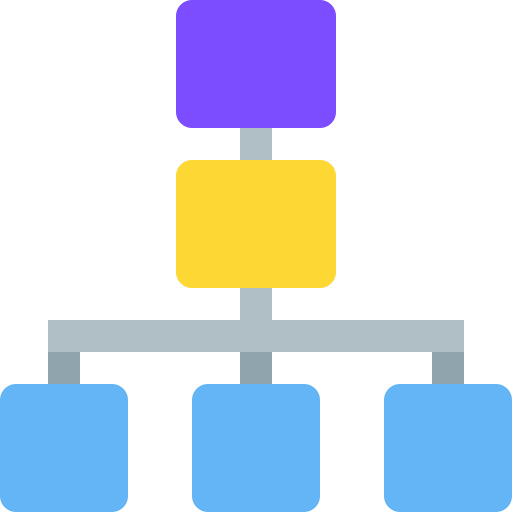 Diagrama de flujo Pixelmeetup Flat icono