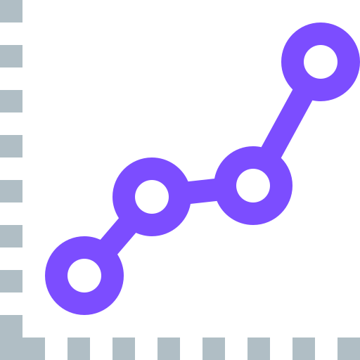 Gráfico de líneas Pixelmeetup Flat icono