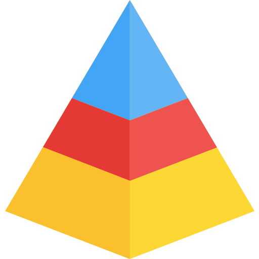 Carta de la pirámide Pixelmeetup Flat icono
