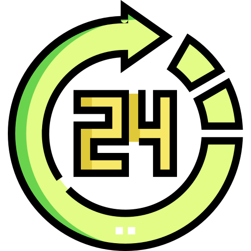 24時間 Detailed Straight Lineal color icon