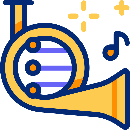French horn Basic Accent Lineal Color icon