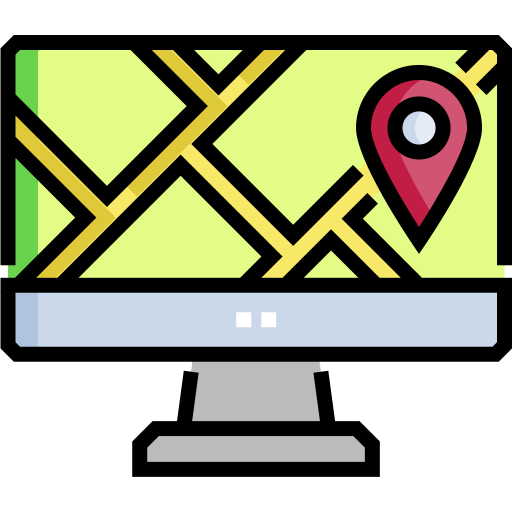 지도 Detailed Straight Lineal color icon