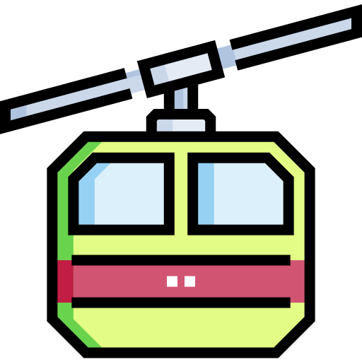 Cableway Detailed Straight Lineal color icon