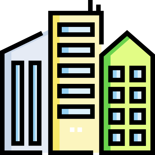 wolkenkratzer Detailed Straight Lineal color icon