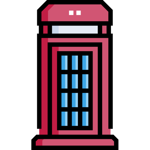 公衆電話ボックス Detailed Straight Lineal color icon